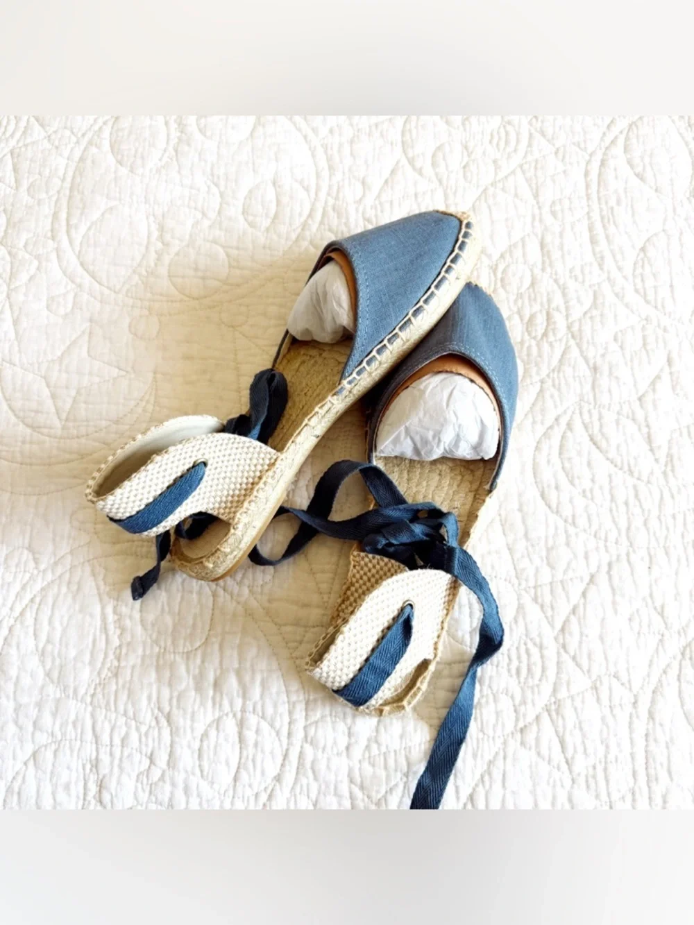 A Couple Of Lines Blue Spanish Espadrille Flats Women’s Size 8.5 NWT